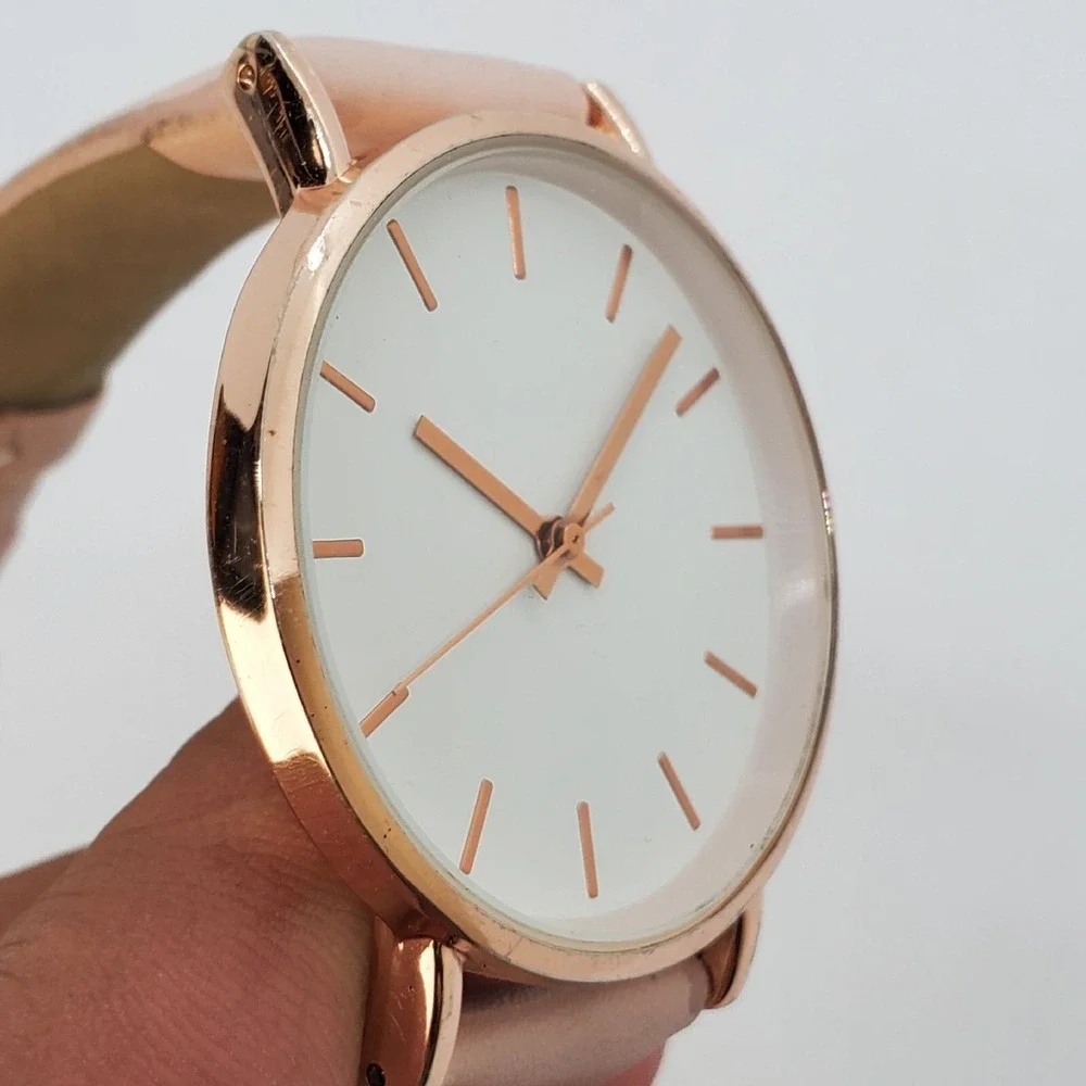 Women's‎ Watch 36MM White Dial Light Pink Bands New Battery